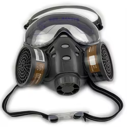 Respirador de media cara con gafas - proteccion polvo y bacterias