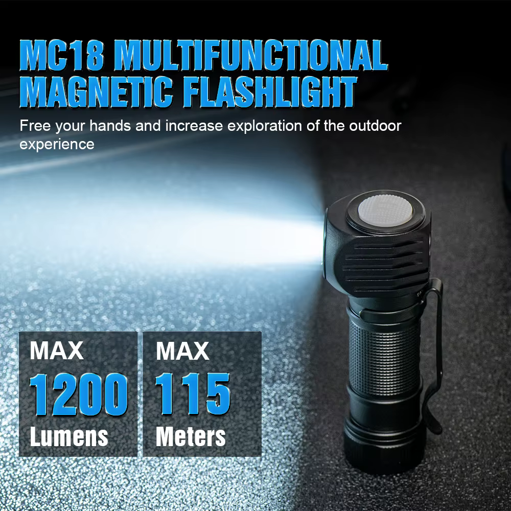 Linterna frontal táctica Trustfire MC18 LED 1200lm recargable magnética - imagen 3