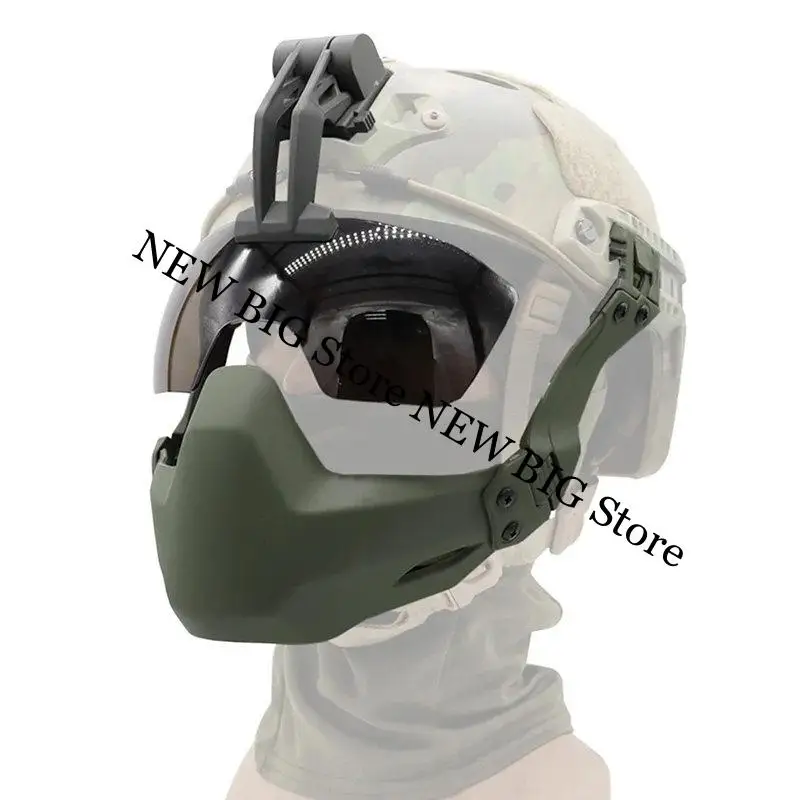 Casco táctico plegable universal con máscara de media cara y gafas