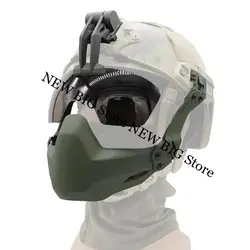 Casco táctico plegable universal con máscara de media cara y gafas