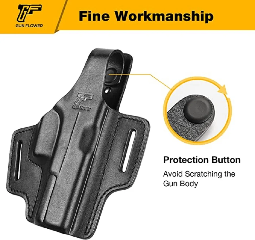 Funda Glock 19 táctica cuero OWB – Soporte pulgar - imagen 4