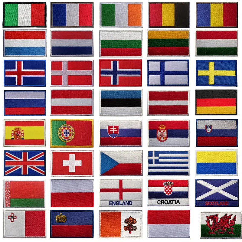 Parche bordado bandera mundial con gancho y bucle trasero - imagen 2