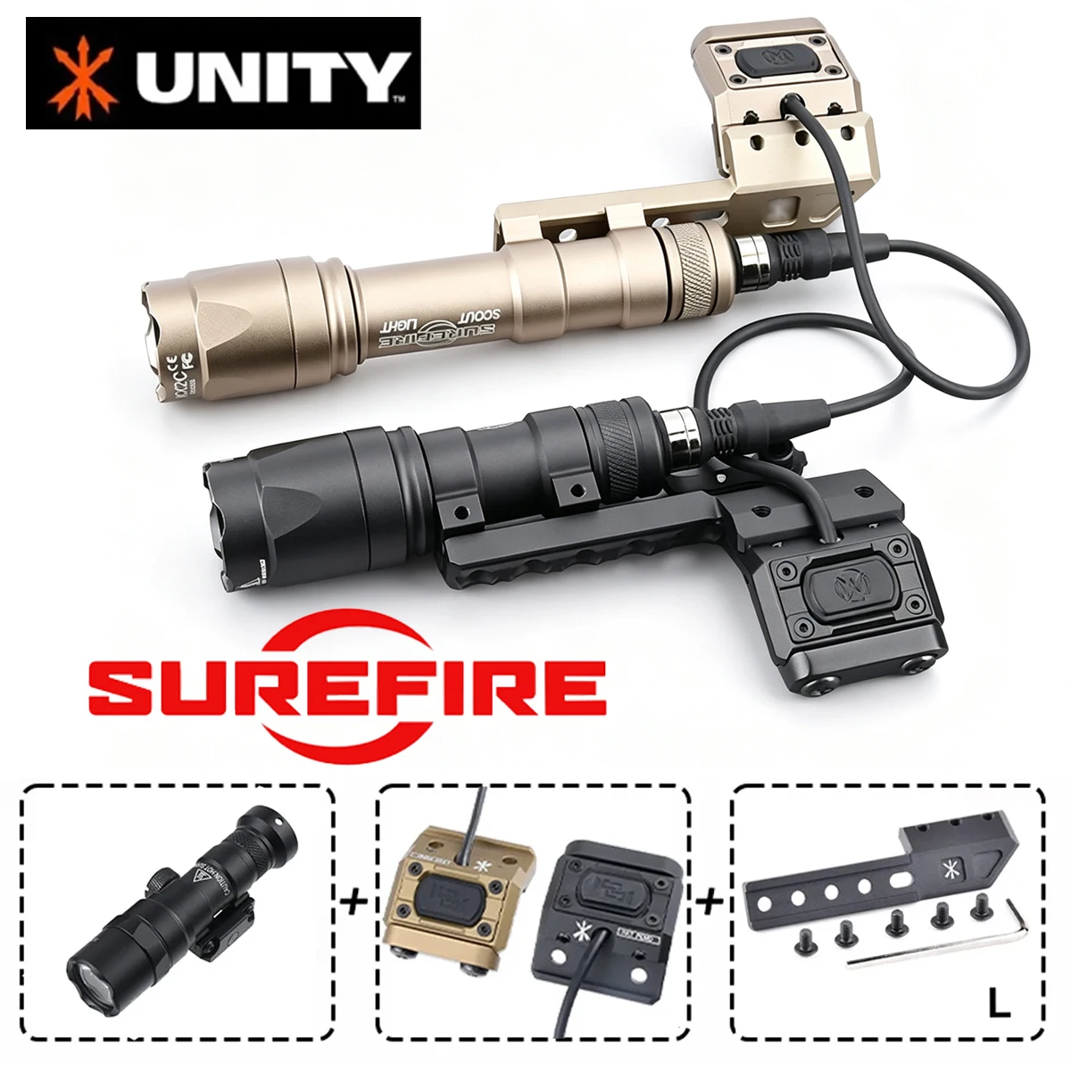 Linterna LED Airsoft Compatible SureFire M600 - Riel 20mm Switch UNITY - imagen 4