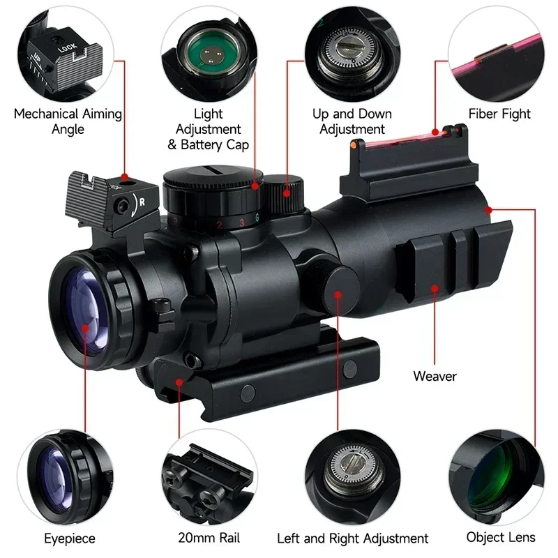 Mira táctica reflex tri-iluminada con retícula roja para Weaver - imagen 2