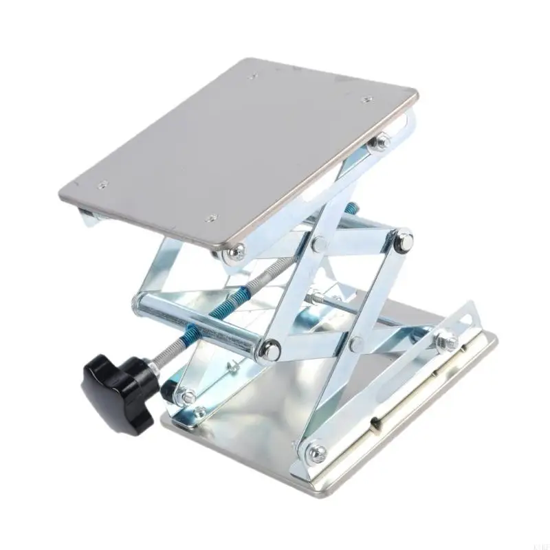 Plataforma elevadora manual acero inoxidable con ajuste tornillo