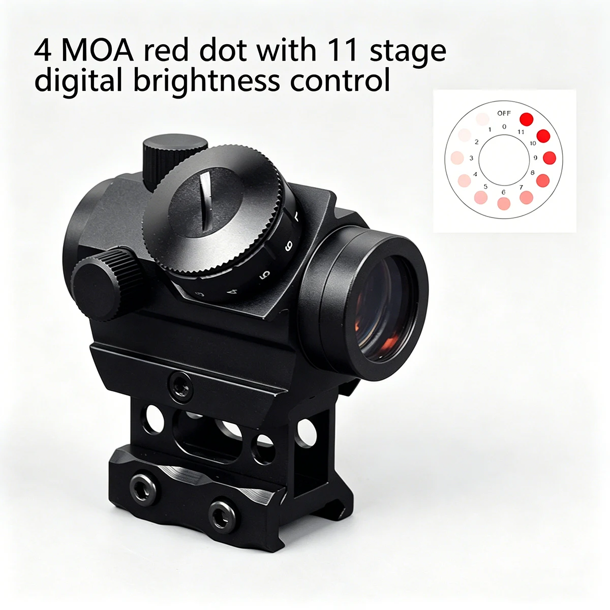 Mira roja reflex metálica ajustable para riel Picatinny AR15 - imagen 4
