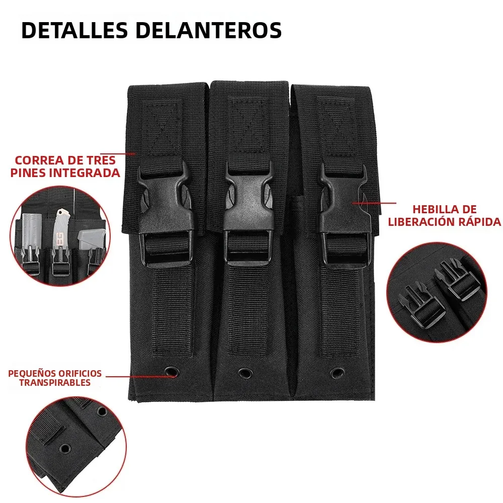 SINAIRSOFT Portacargador táctico airsoft MOLLE MP5 negro rápido - imagen 5
