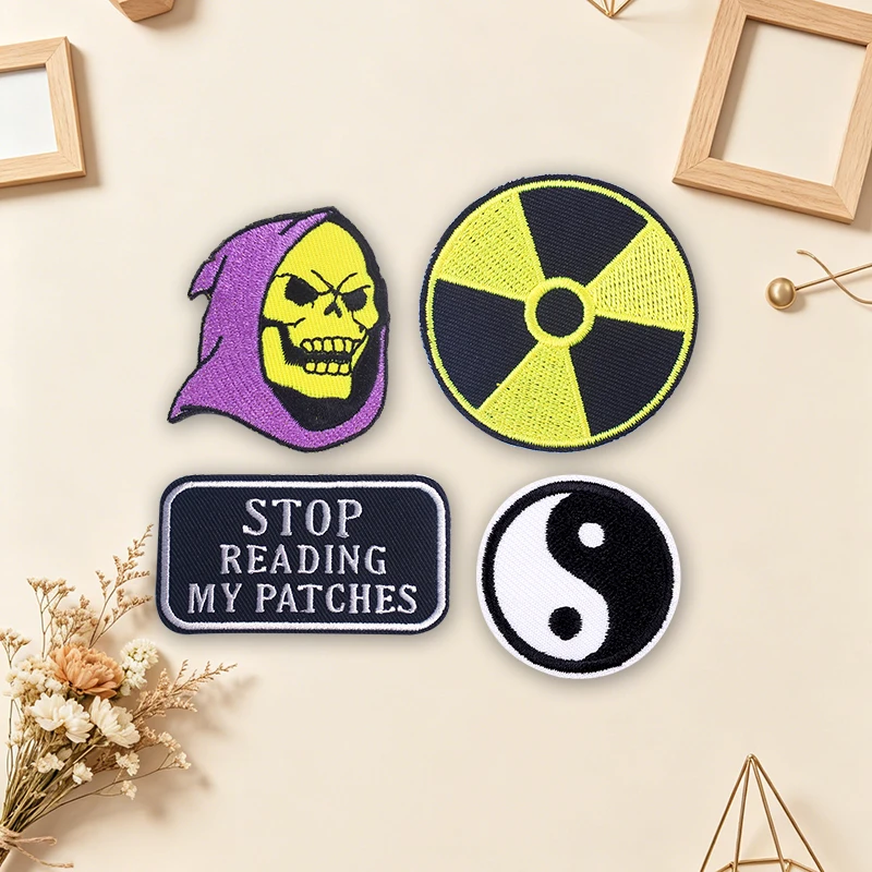 Parches termoadhesivos góticos punk con esqueletos y tarot oscuro - imagen 3