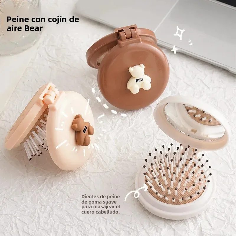 Peine portátil con cojín de aire y espejo integrado para mujer - imagen 5