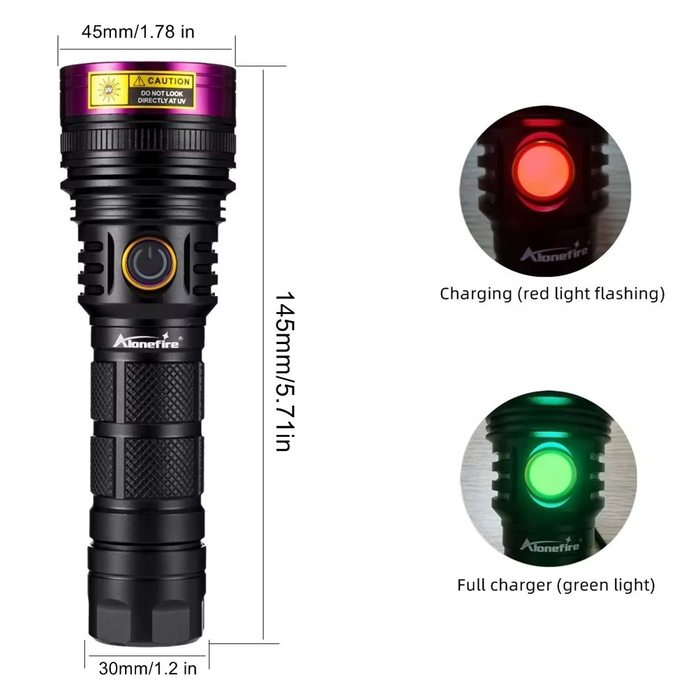 Linterna LED UV 365nm 25W recargable USB para curado de adhesivos - imagen 5