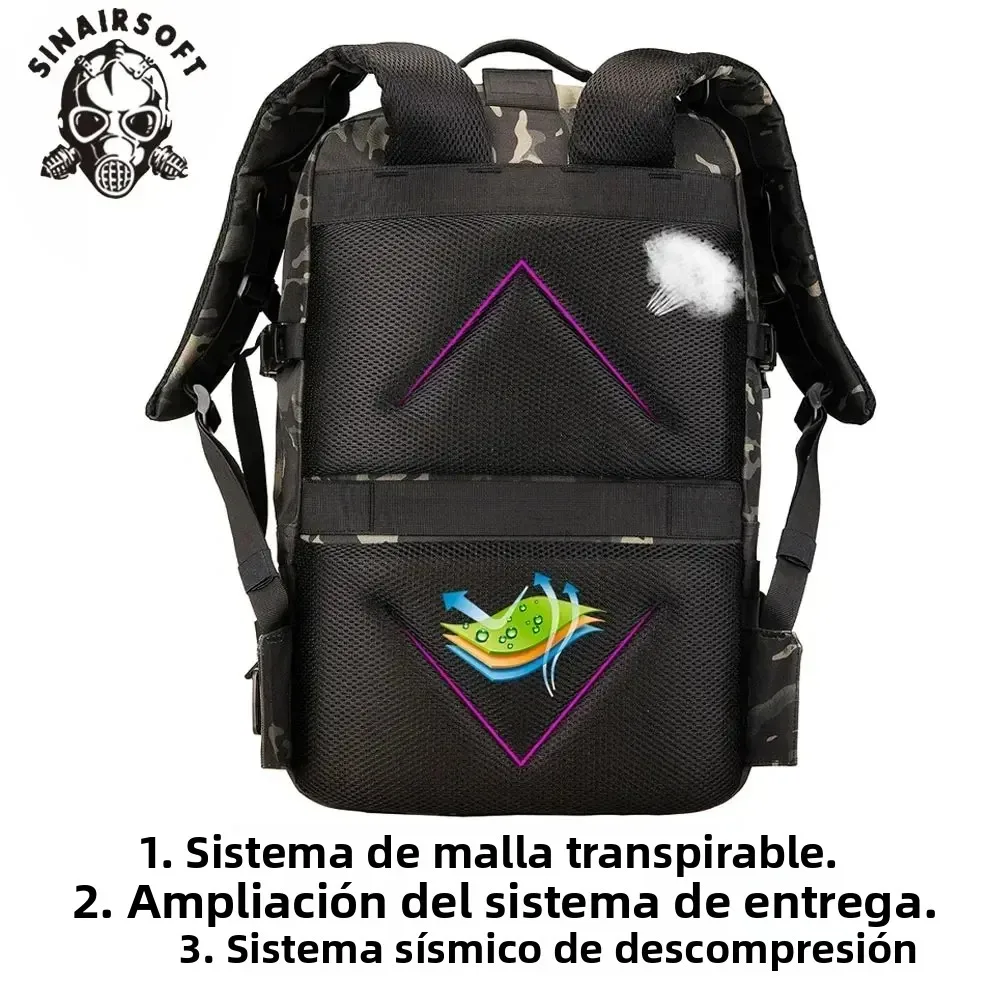 SINAIRSOFT mochila táctica MOLLE impermeable outdoor para camping - imagen 3