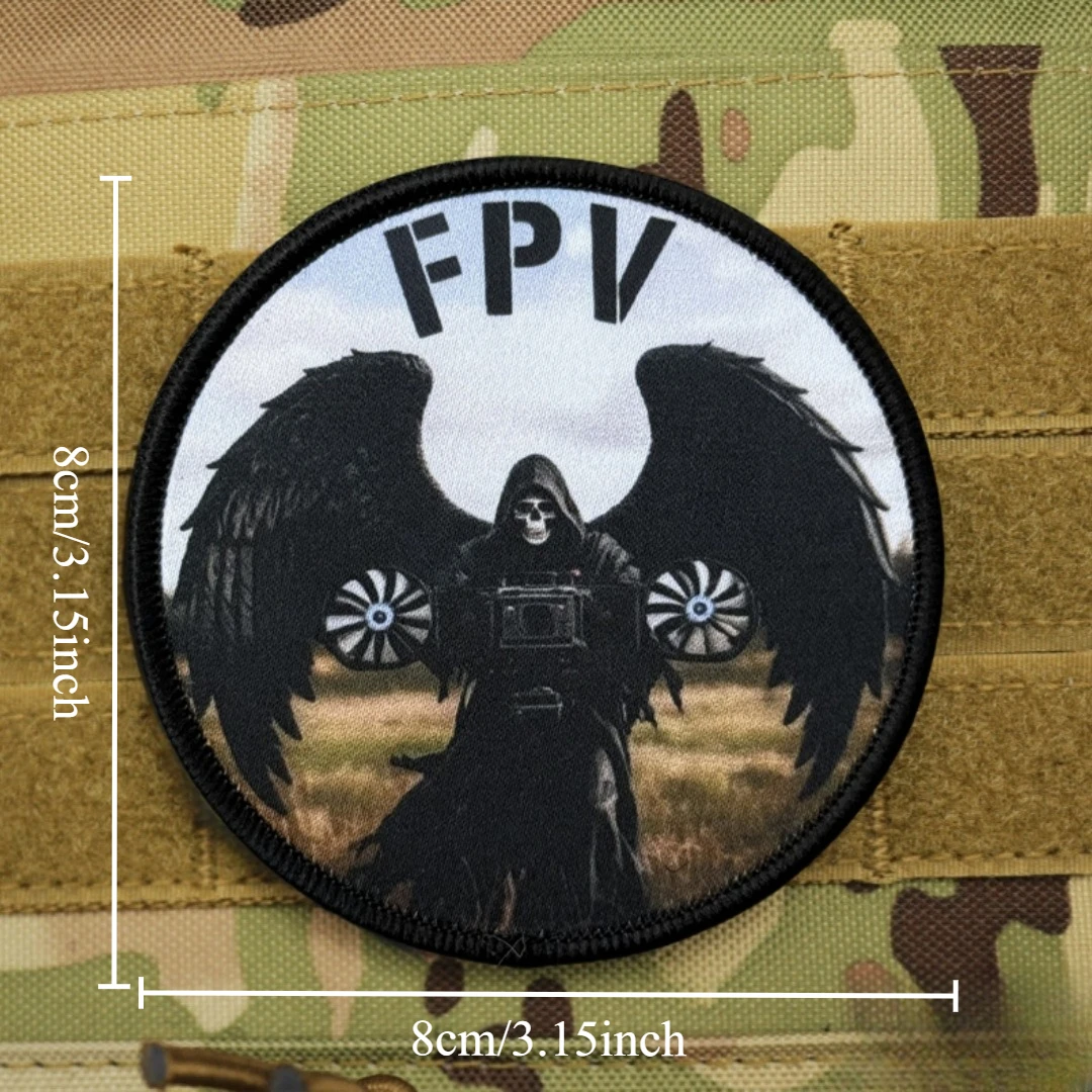 Parche Chevron Reaper Harvester táctico moral ejército gancho y bucle - imagen 3