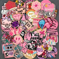 Parche bordado termoadhesivo estilo punk rosa para chaqueta