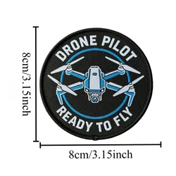 Parche bordado operador de drones con gancho y bucle