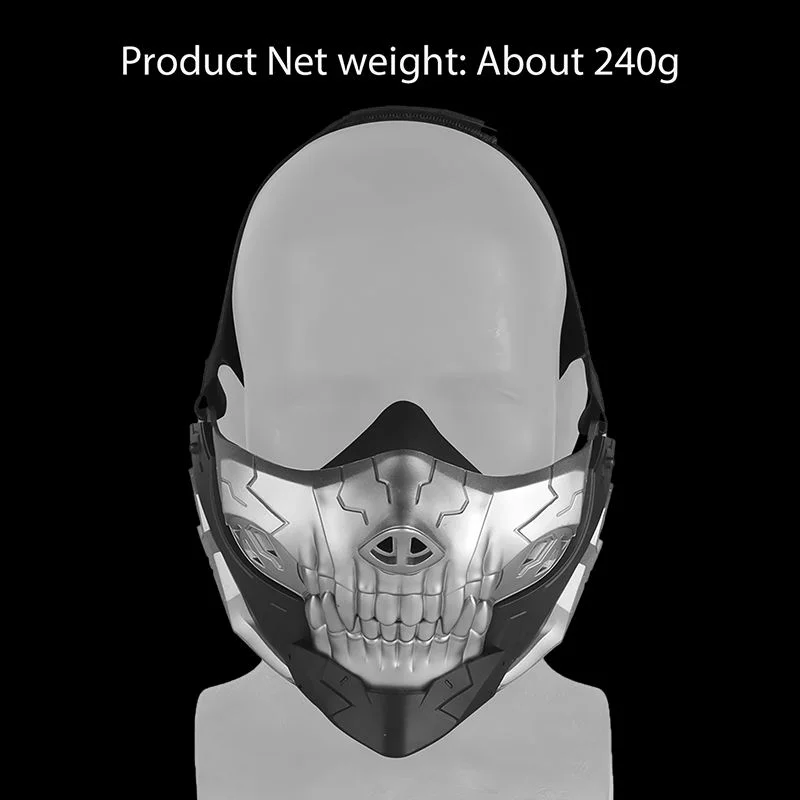 Máscara táctica media cara calavera Rebel transpirable para airsoft