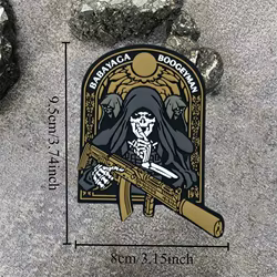 Parche PVC táctico 3D con calavera moral militar – Gancho y bucle