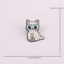 Pin metálico científico de gatos-perros, para ropa y mochila