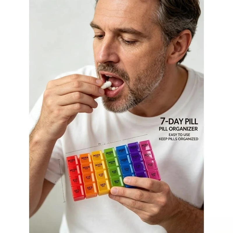 Pastillero modular de plástico PP para organización semanal, vitaminas - imagen 5