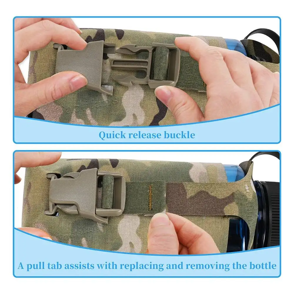 Portabotellas MOLLE táctico para botella de agua con hebilla rápida - imagen 5