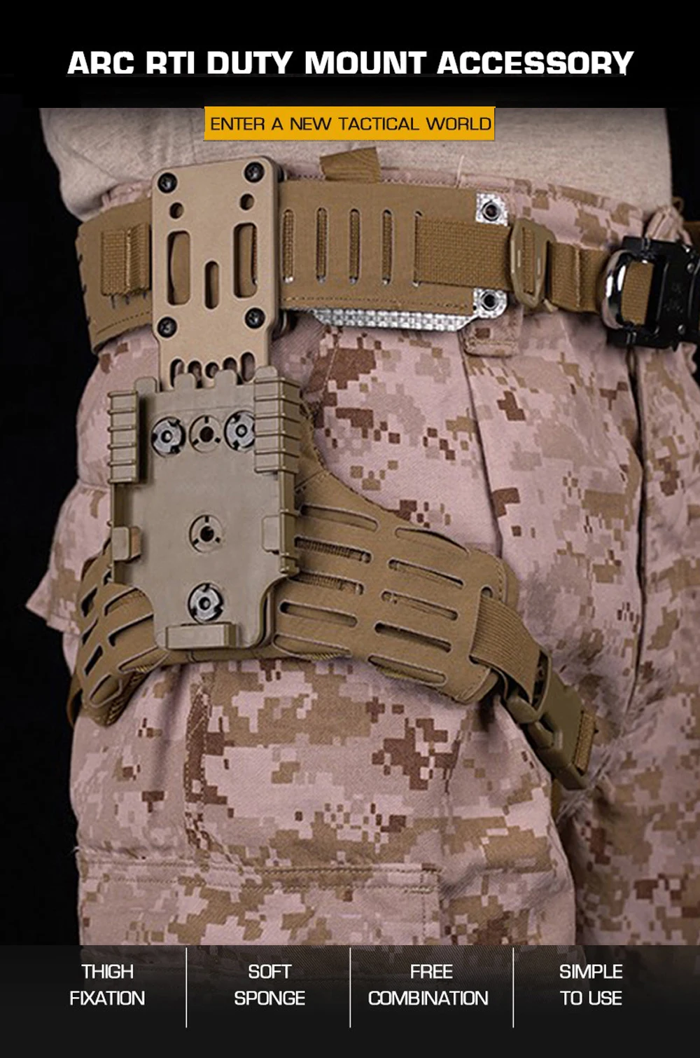 Adaptador táctico ARC RTI DUTY en negro mate
