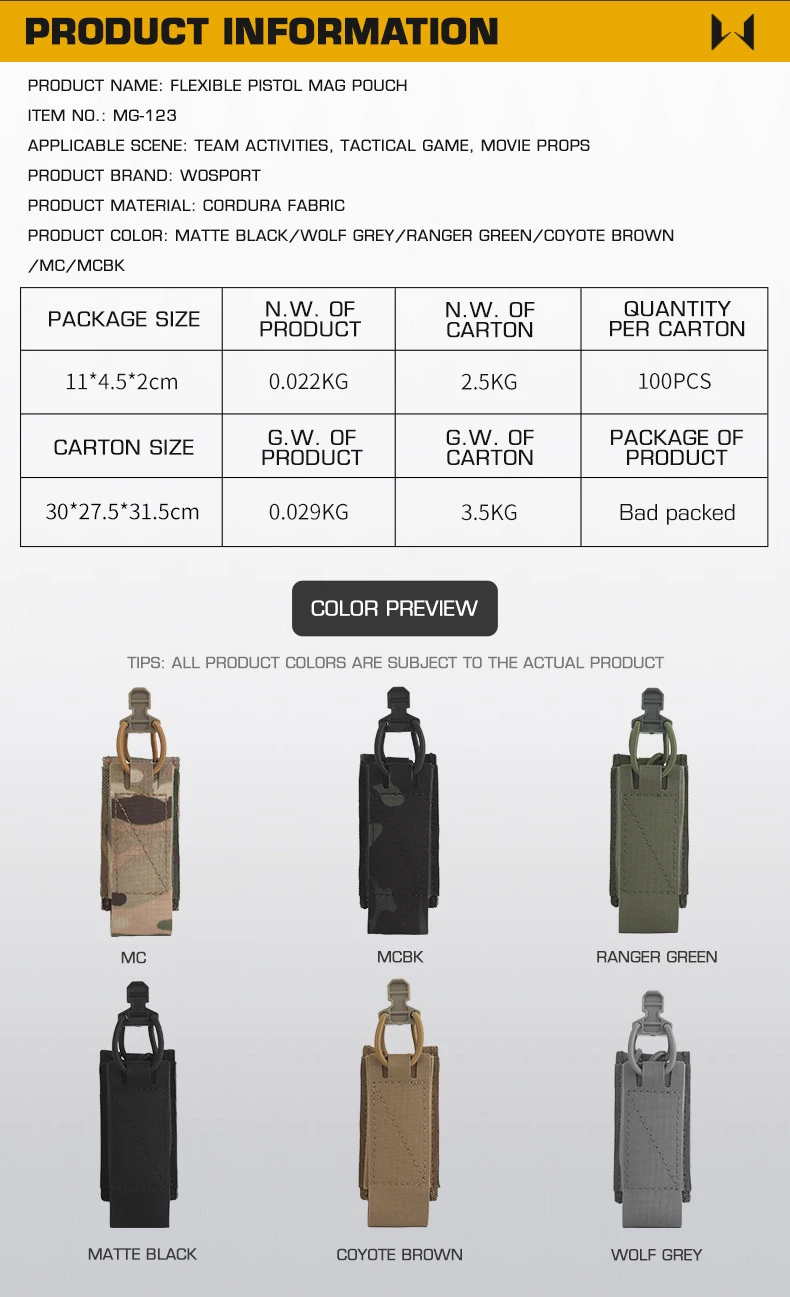 Vista de la funda de cordura y sistema de sujeción