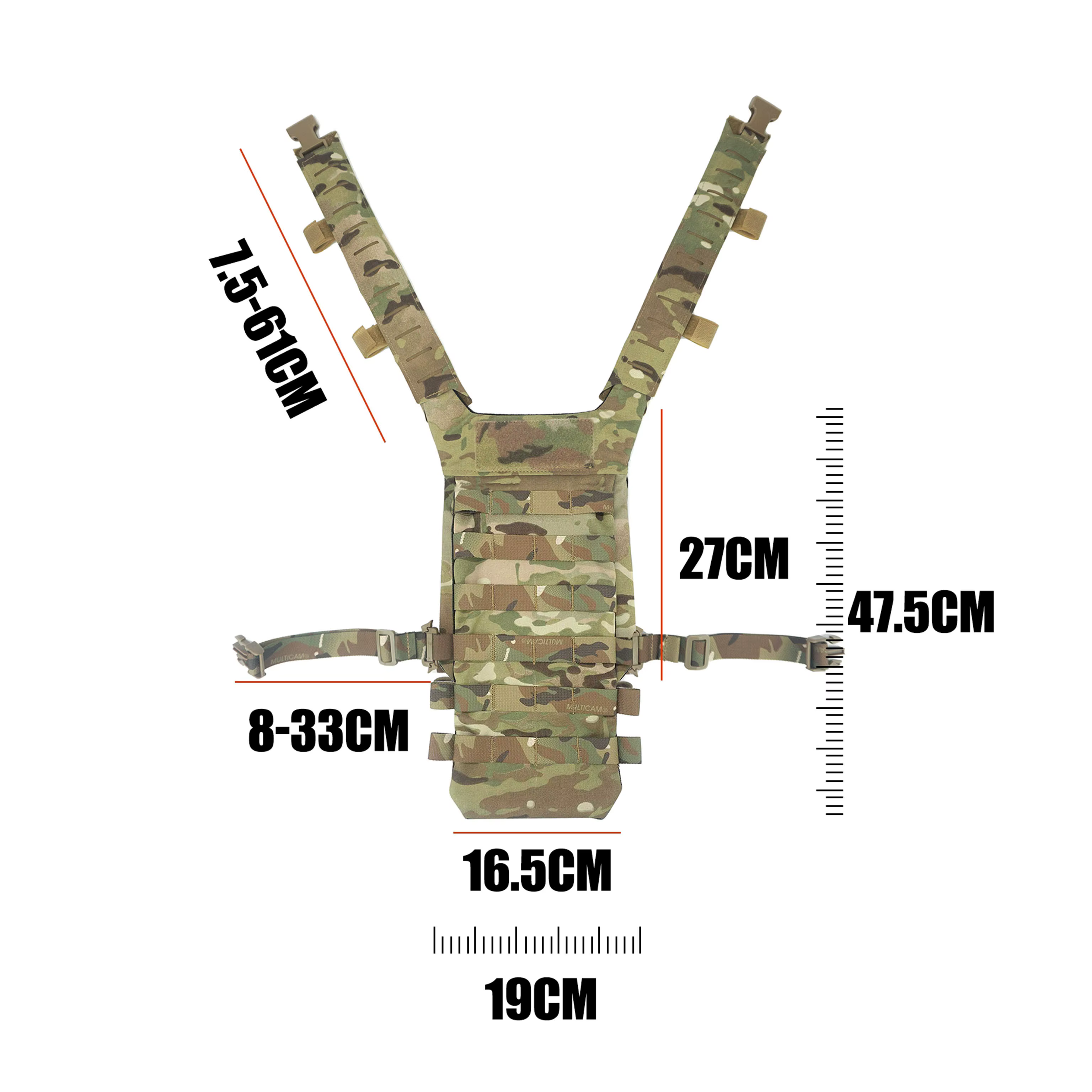 DMGear Chaleco táctico serie SS D3 placa trasera MOLLE correa pecho - imagen 5