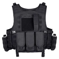 Chaleco táctico airsoft protección molle negro