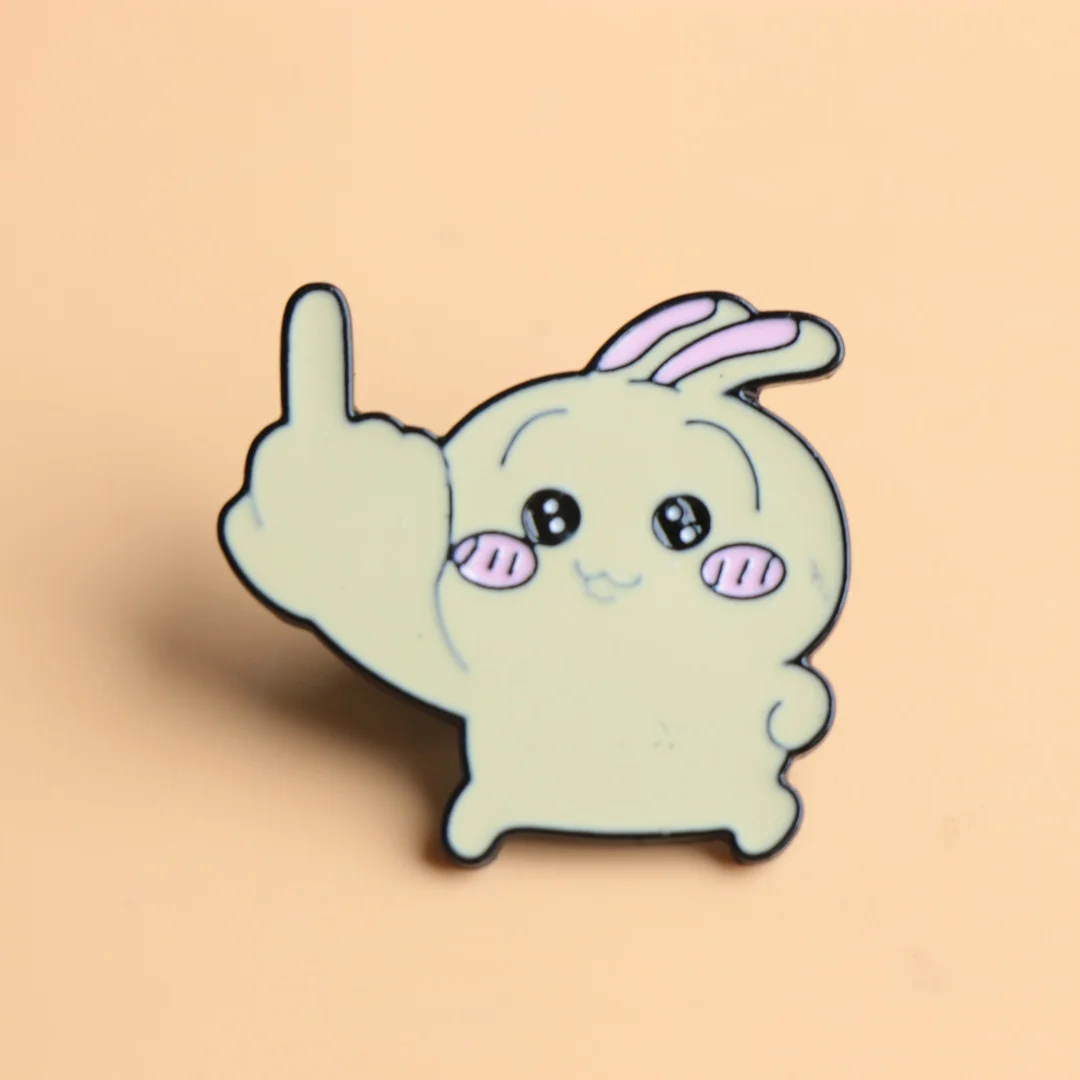 Broche esmaltado metal conejo caricatura para solapa y mochila - imagen 2