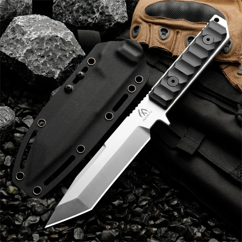 Cuchillo táctico fijo con funda resistente para supervivencia - imagen 2