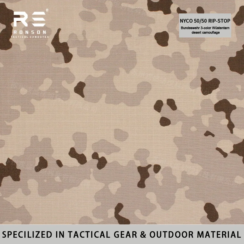 Tela táctica ripstop NYCO camuflaje desértico tricolor para uniformes