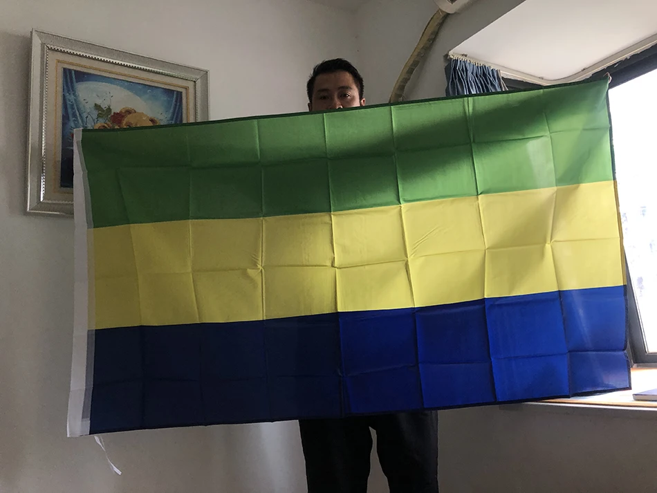 Bandera de Gabón poliester doble cara decoración - imagen 3