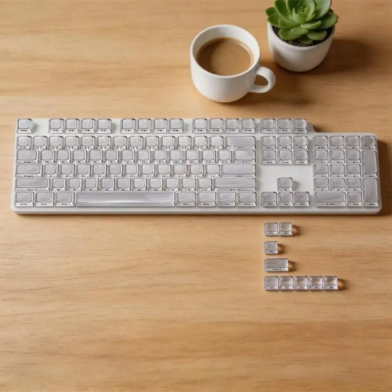 Teclas blancas para teclado mecánico retroiluminación RGB con cristal - imagen 2