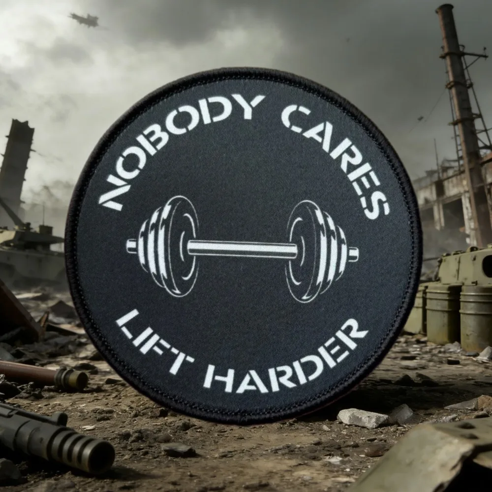 Parche táctico gimnasio Velcro frase Nobody Cares Lift Harder - imagen 5