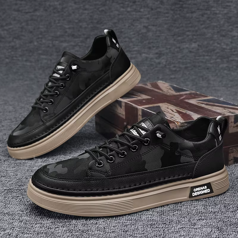 Mocasines de cuero PU sin cordones antideslizantes negros para hombre - imagen 4