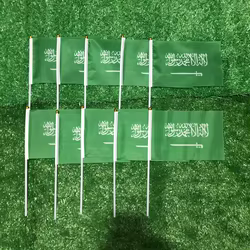 Bandera de mano Arabia Saudita poliéster doble cara