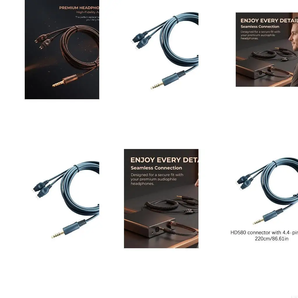 Cable desmontable dual Sennheiser HD650 con conector bañado en oro - imagen 5