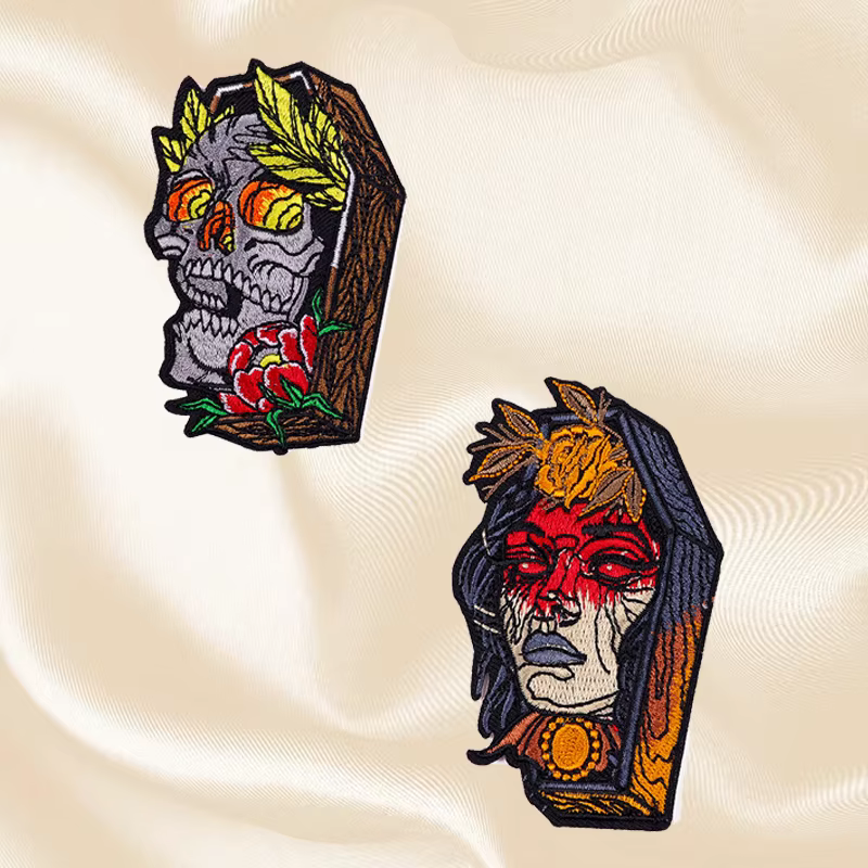 Juego parches bordados calavera terror termoadhesivos ropa bricolaje - imagen 2
