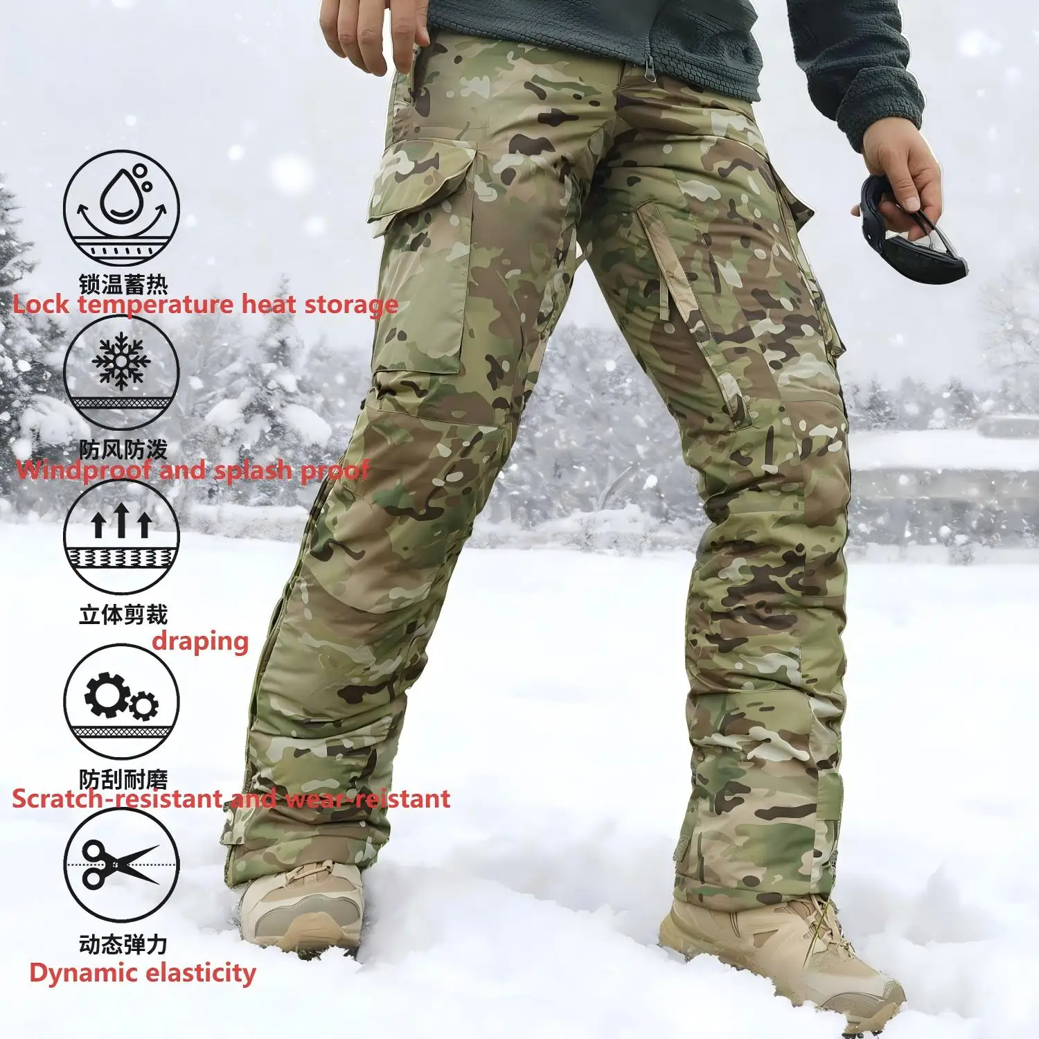 MIG4.0 pantalones tácticos camuflaje algodón invierno a prueba viento
