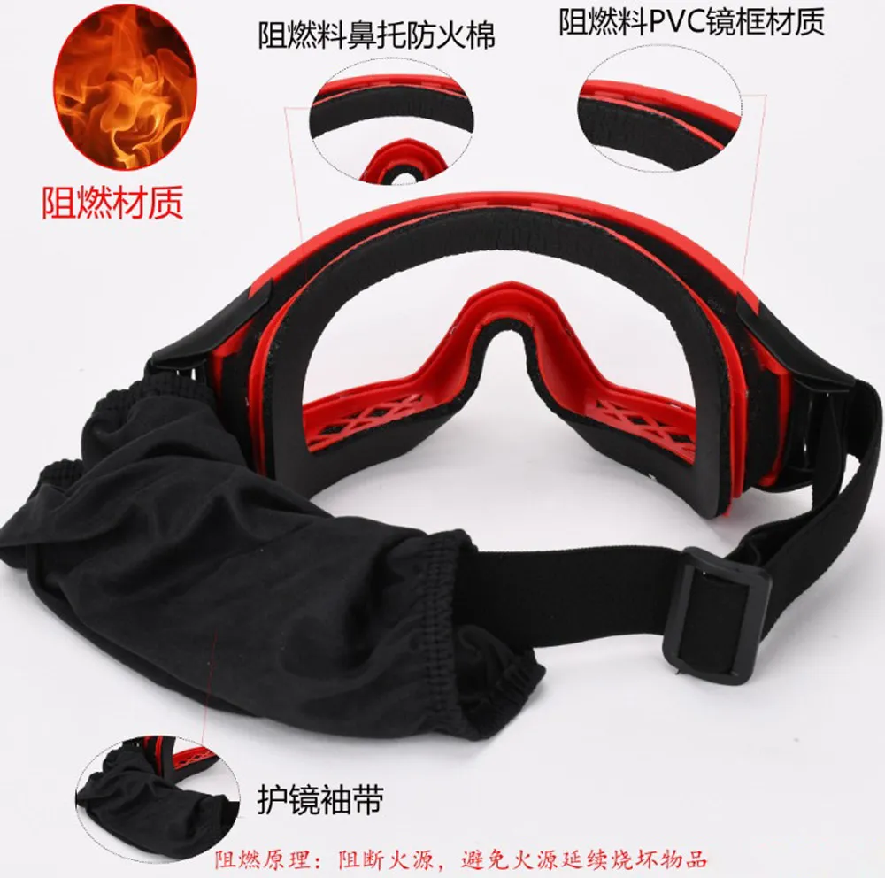 Casco táctico rojo FAST con gafas antifuego y luz frontal