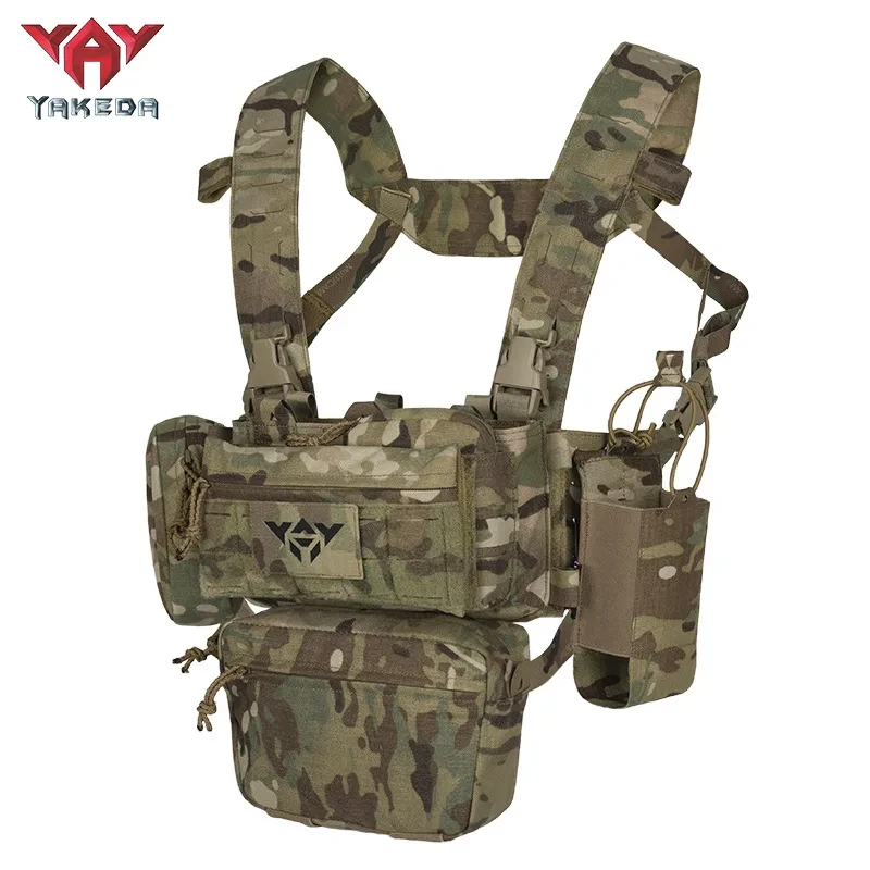 YAKEDA Chaleco táctico MOLLE con plataforma de pecho y funda