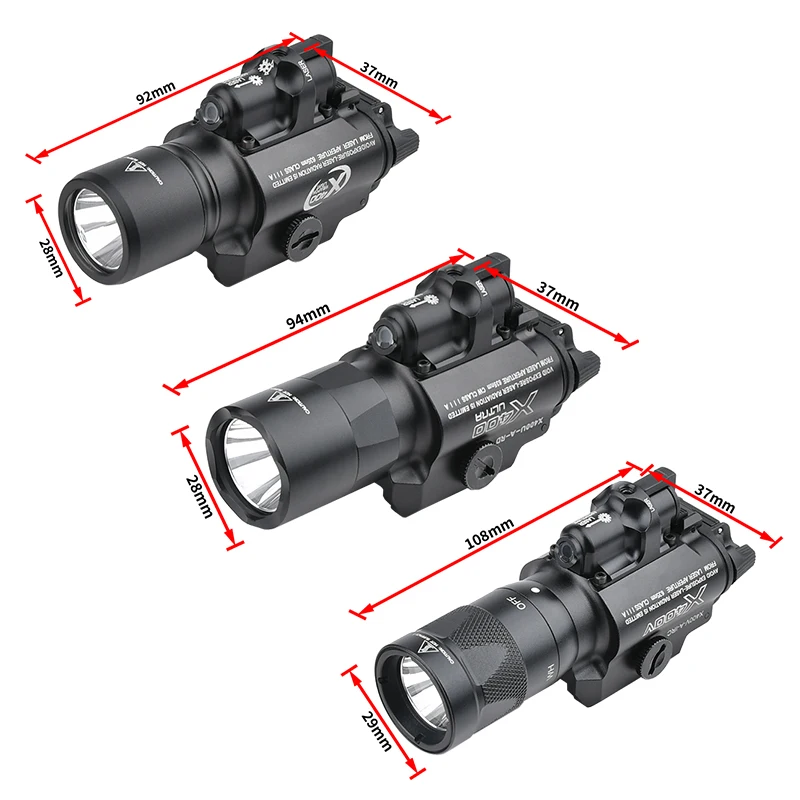 Linterna táctica WADSN X400U con láser rojo/verde para pistola - imagen 5