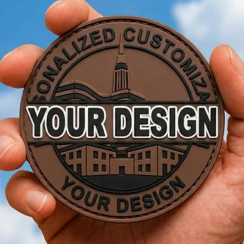 Parche de etiqueta adhesiva silicona 3D logotipo con velcro relieve - imagen 5