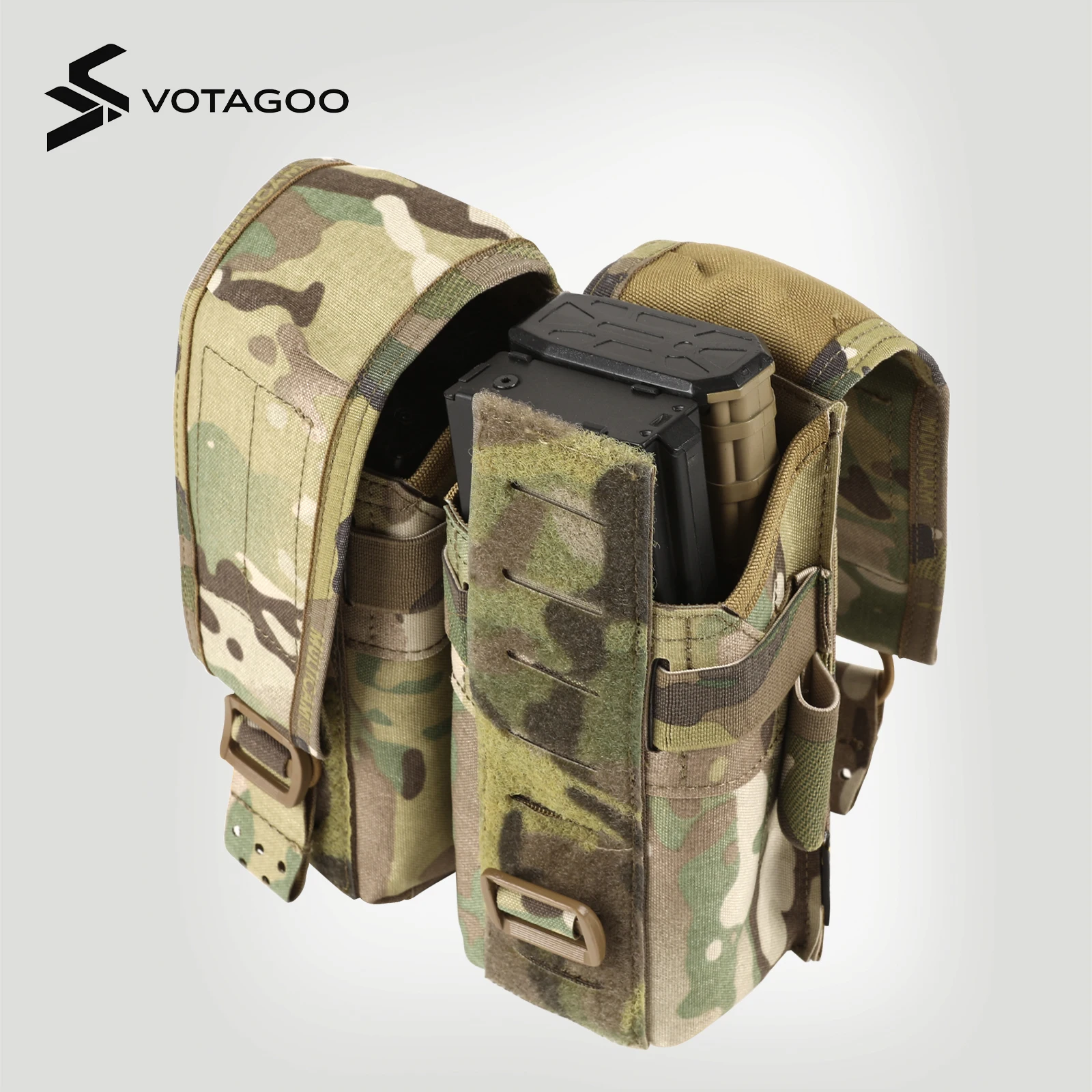 VOTAGOO Bolsa doble portacargador AK MOLLE para airsoft y caza - imagen 5
