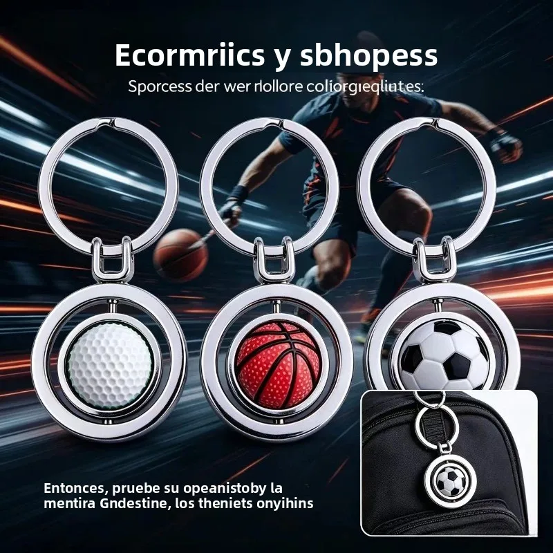 Llavero giratorio 360º 3D baloncesto fútbol golf con estéreo - imagen 5