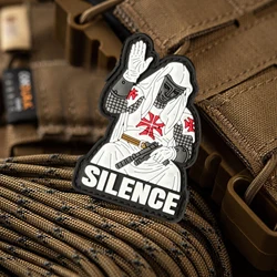 Parche PVC 3D Silent Knight Anime táctico con Velcro para mochila y chaleco