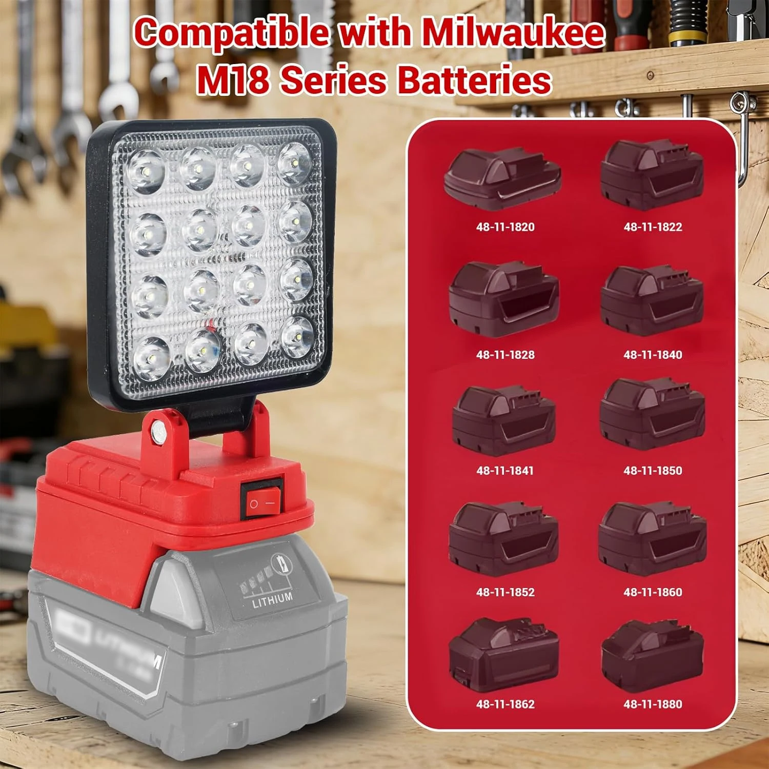 Lámpara de trabajo LED inalámbrica Milwaukee M18 con USB y emergencia - imagen 3