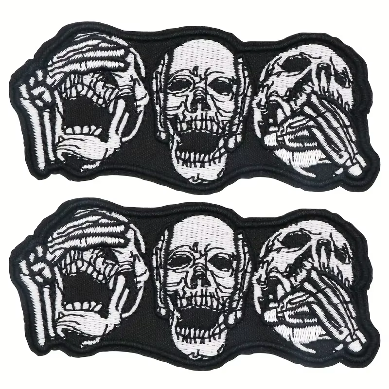 Parche bordado calavera táctica – ideal para coser y personalizar