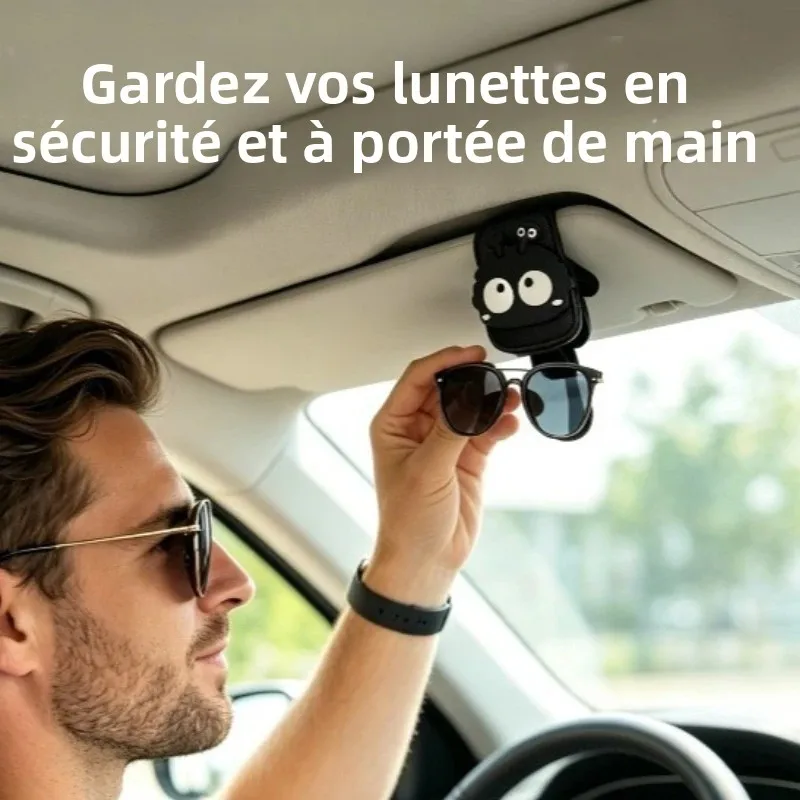 Soporte universal para gafas en parasol del coche con clip de cuero - imagen 4