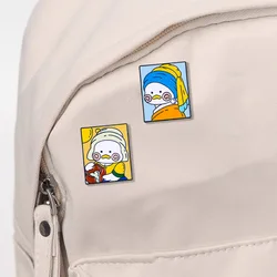 Broche insignia vaquera pato japonés dibujos animados esmalte