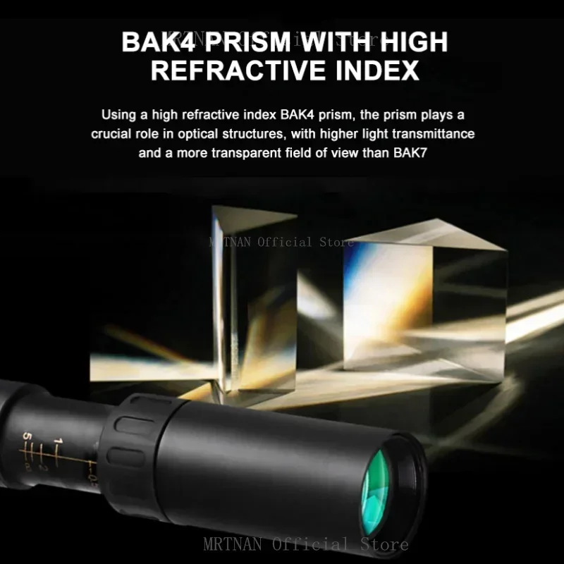 Monocular HD 4K zoom potente con prismas BAK4 para caza